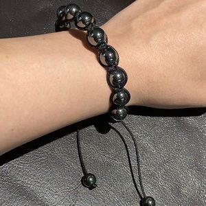 Tiger’s Eye & Hematite Macrame 10mm Bracelet
